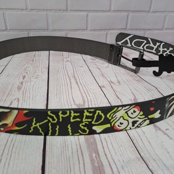 Ed Hardy Tattoo Design Reversible Belt Men's Size 42 New with Tags! - Picture 2 of 9